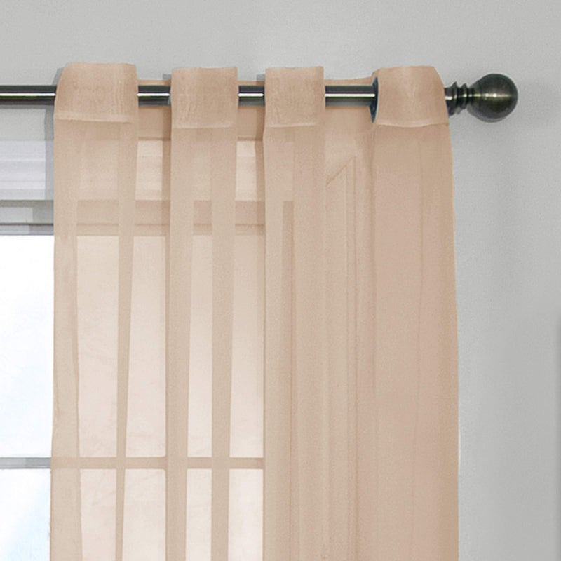 CurtainFresh Odor Neutralizing Sheer Voile Grommet Window Curtain for Bedroom or Living Room (1 Panel), 59 in x 95 in, Latte - Image 2
